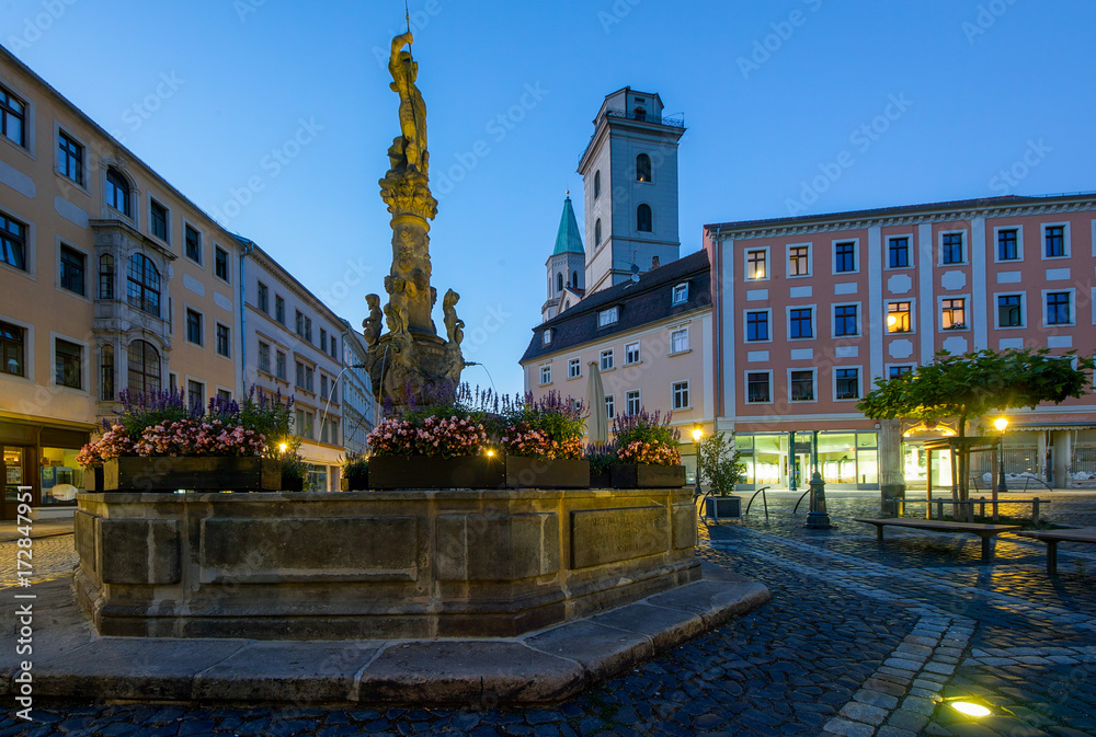 Historic old town of Zittau with St. John church