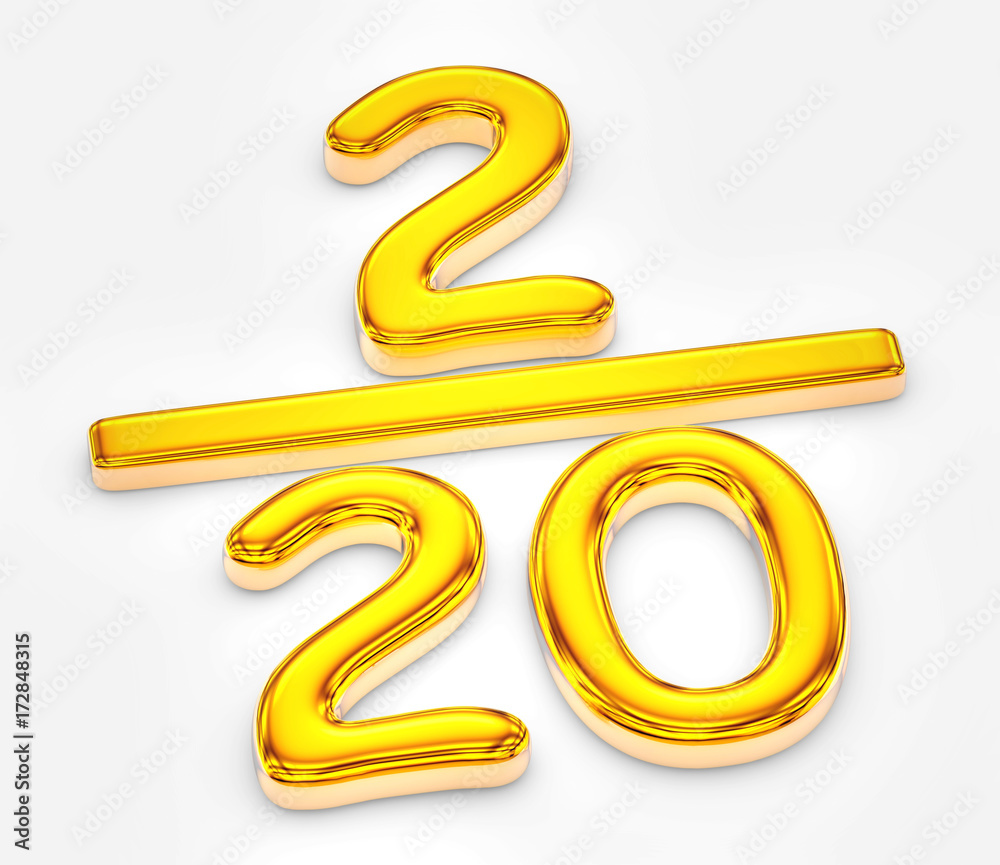 Golden score of two out of twenty illustration Golden score of two out of twenty illustration