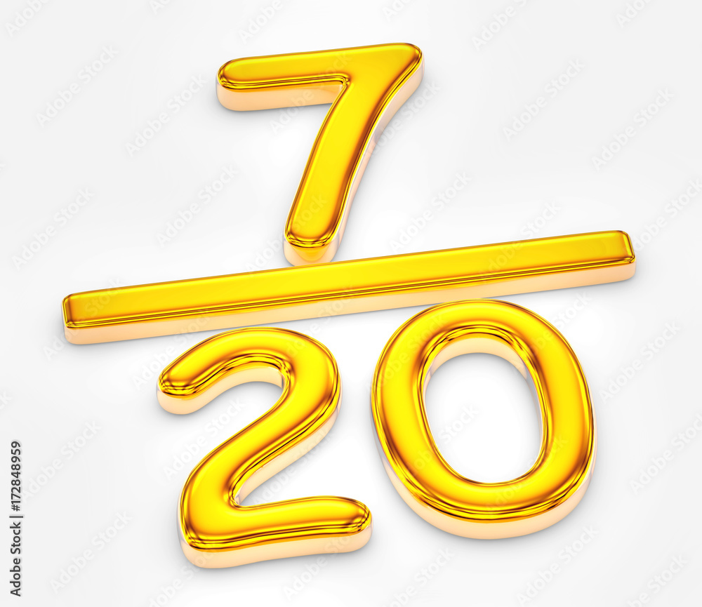 Golden score of seven out of twenty illustration Golden score of seven out of twenty illustration
