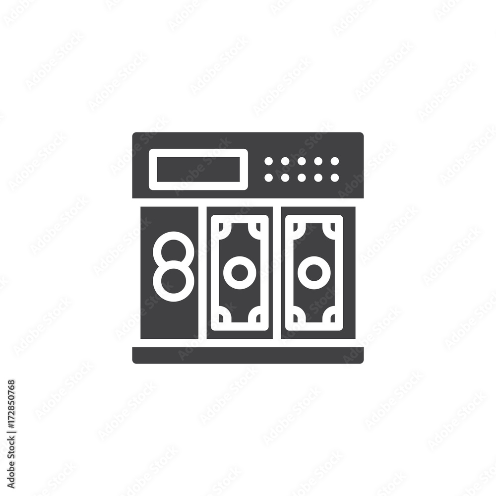 Cashier machine icon vector, filled flat sign, solid pictogram isolated on white. Symbol, logo illustration. Cashier machine icon vector, filled flat sign, solid pictogram isolated on white. Symbol, logo illustration.