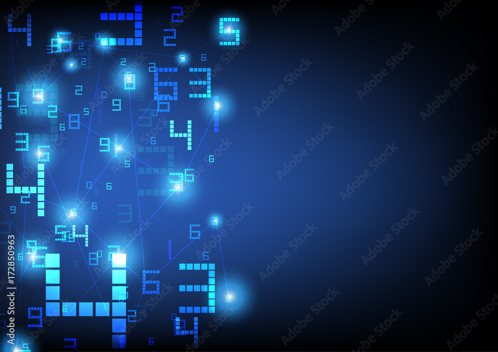 Abstract technology background, digital number, data and connect concept Abstract technology background, digital number, data and connect concept