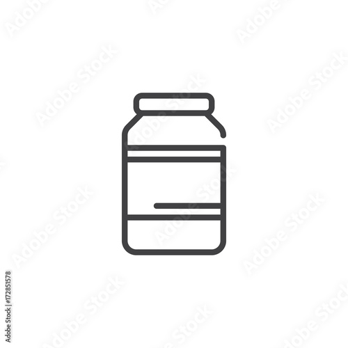 Mayonnaise jar line icon, outline vector sign, linear style pictogram isolated on white. Symbol, logo illustration. Editable stroke
