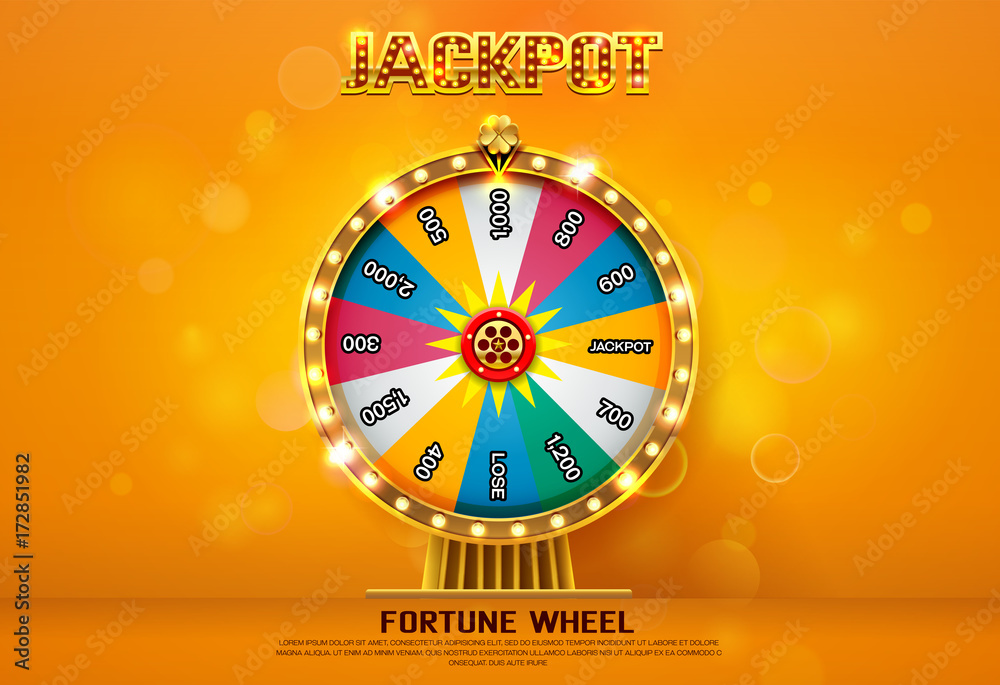 Naklejka premium fortune wheel spinning on bokeh background