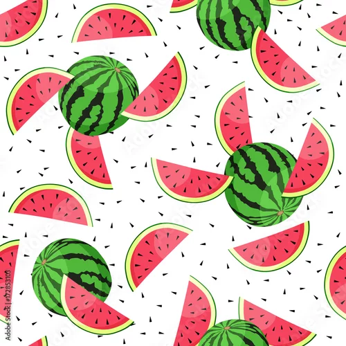 Tapety Wzór z kawałkami arbuza. Ilustracji wektorowych.