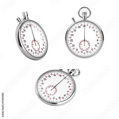 Set of 3 mechanical stopwatch chronometers