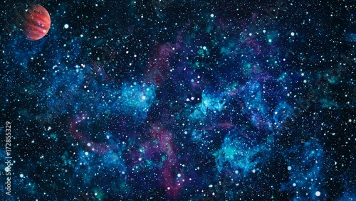 Fototapeta Naklejka Na Ścianę i Meble -  Universe scene with planets, stars and galaxies in outer space showing the beauty of space exploration. Elements furnished by NASA

