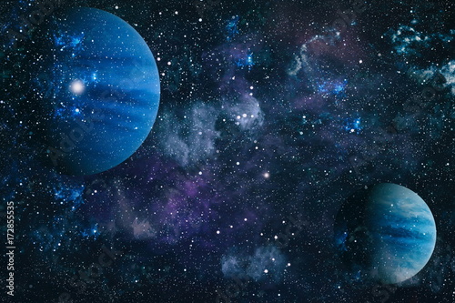 Fototapeta Naklejka Na Ścianę i Meble -  Universe scene with planets, stars and galaxies in outer space showing the beauty of space exploration. Elements furnished by NASA

