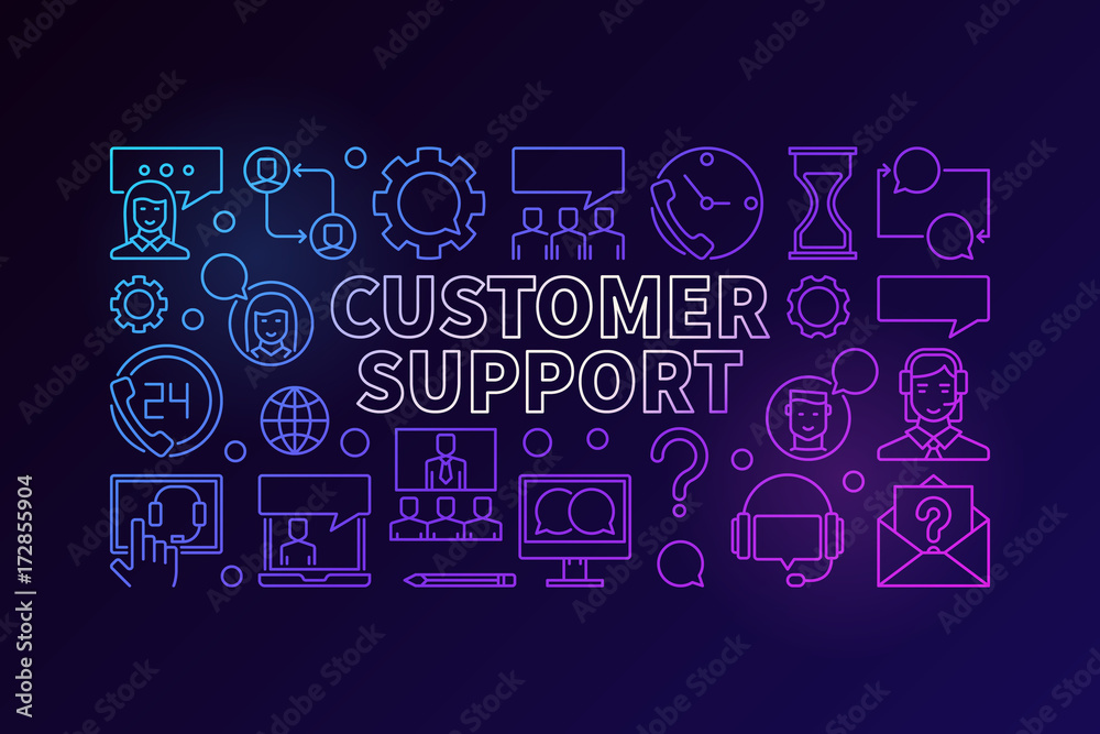 Customer support colorful illustration. Vector customer service 