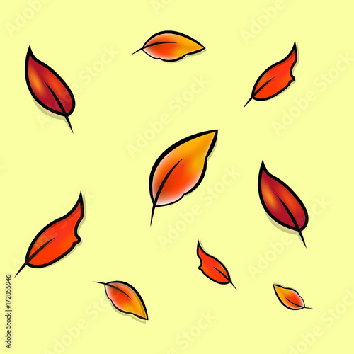 autumn leaves background, abstract vector art illustration