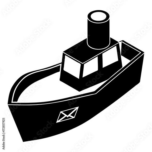 Sea ship delivery icon, simple style photo