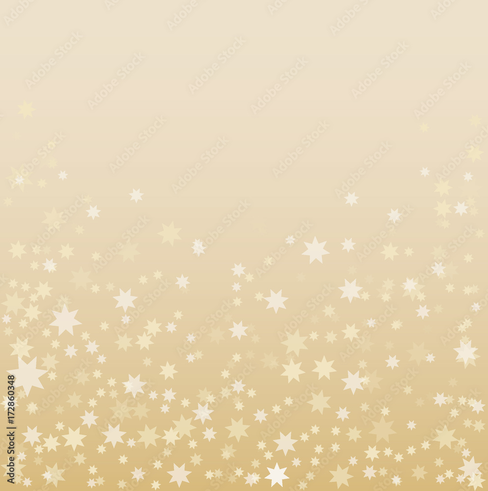 Abstract pattern of random falling gold stars on golden background. Abstract pattern of random falling gold stars on golden background.
