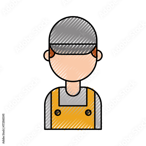 repairman engineer assistance worker icon vector illustration