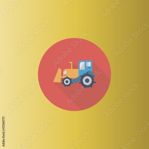 Tractor icon. flat design