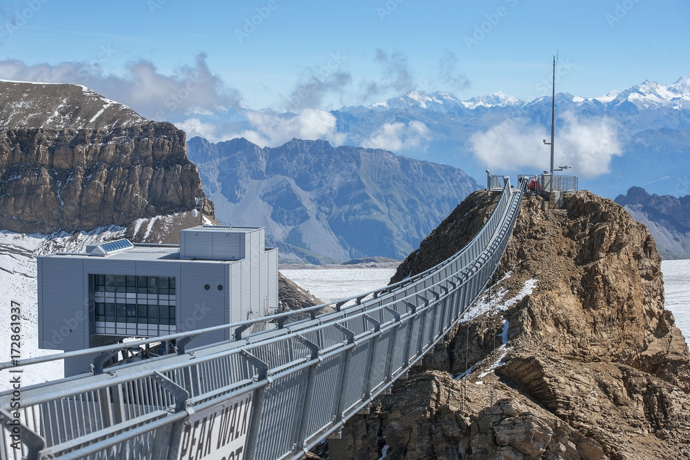 suspension bridge, Glacier 3000 in Switzerland
