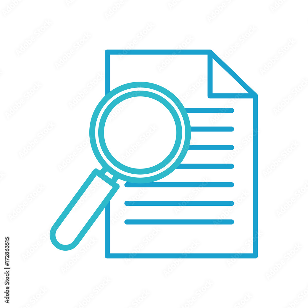 office business paper and magnifier work image vector illustration office business paper and magnifier work image vector illustration