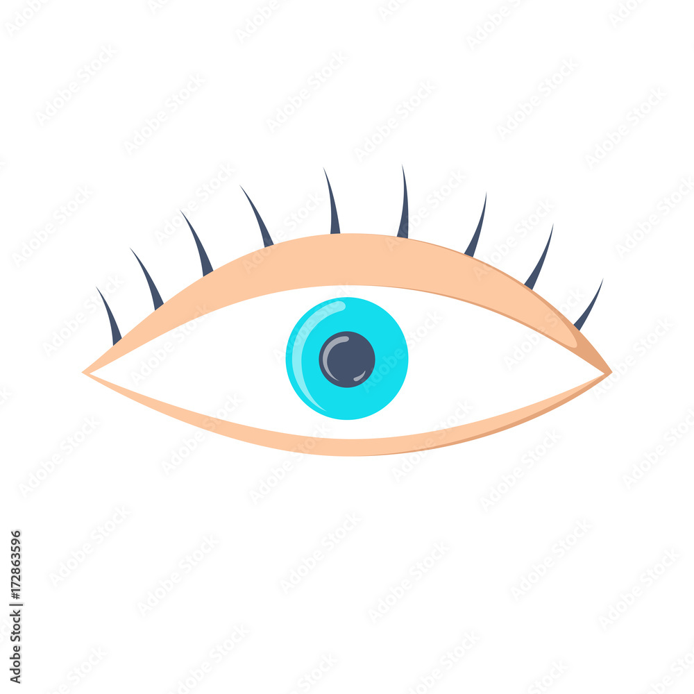 Simple eye icon vector with double reflection in pupil. Round flare. Medicine symbol isolated. Simple eye icon vector with double reflection in pupil. Round flare. Medicine symbol isolated.