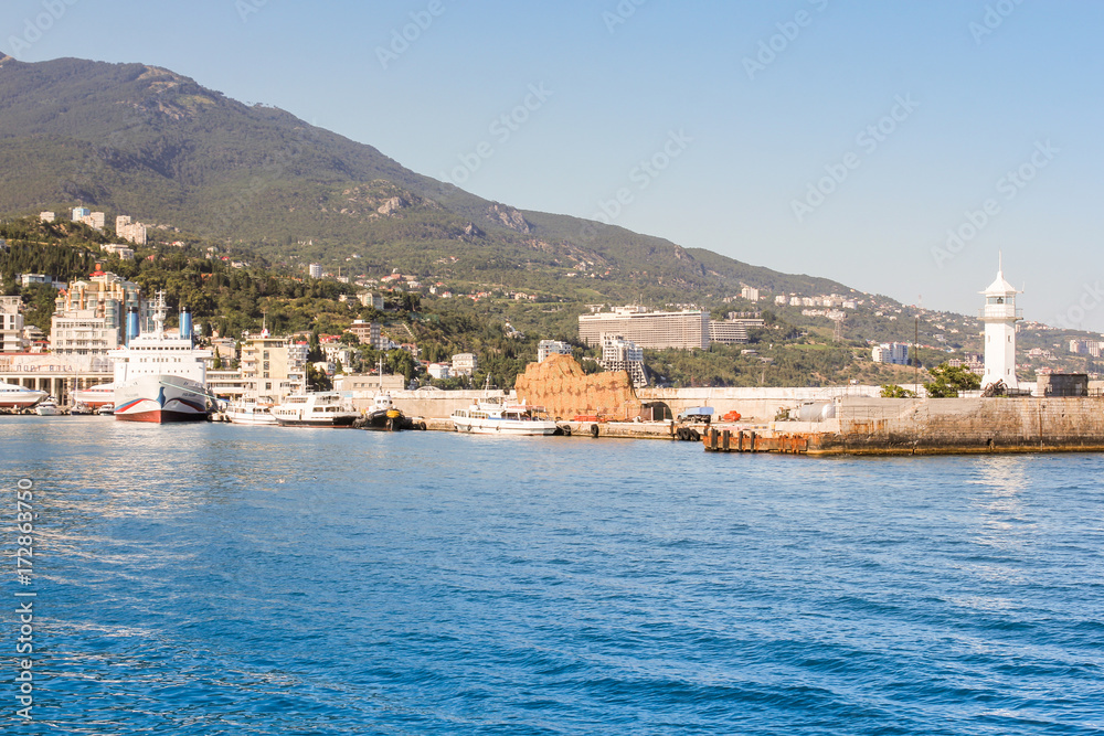 The harbor of the Yalta port.