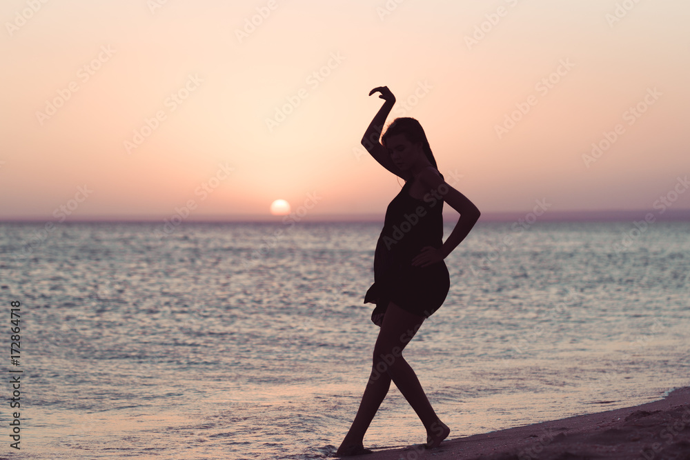Woman is alone at beach