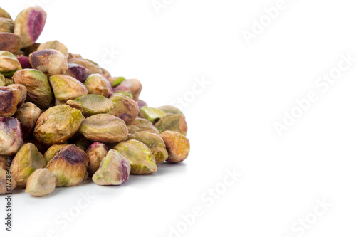 Pistachio nuts isolated on white background