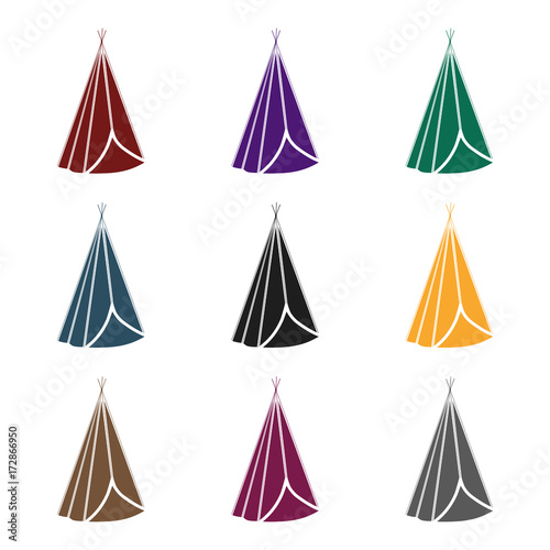 Wigwam icon in black style isolated on white background. Wlid west symbol stock vector illustration.