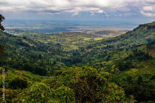 View from the Sipi falls in the Mount Elgon national park in Uganda photo