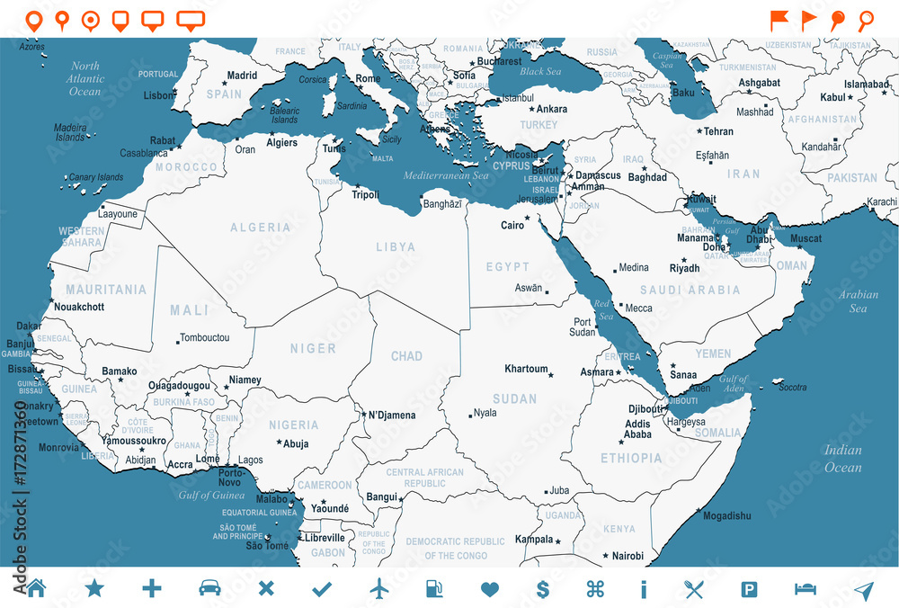 Fototapeta premium North Africa Map - Vector Illustration