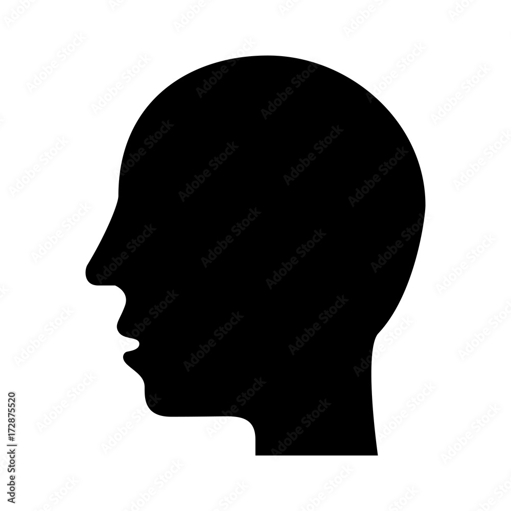 silhouette human head profile man image vector illustration