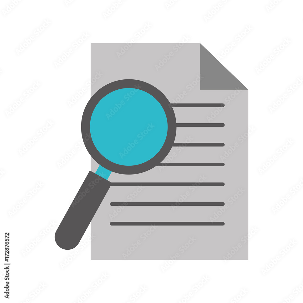 office business paper and magnifier work image vector illustration office business paper and magnifier work image vector illustration