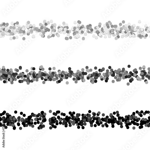 Abstract circle pattern webpage separator line design set from small dots - repeatable vector graphic design elements