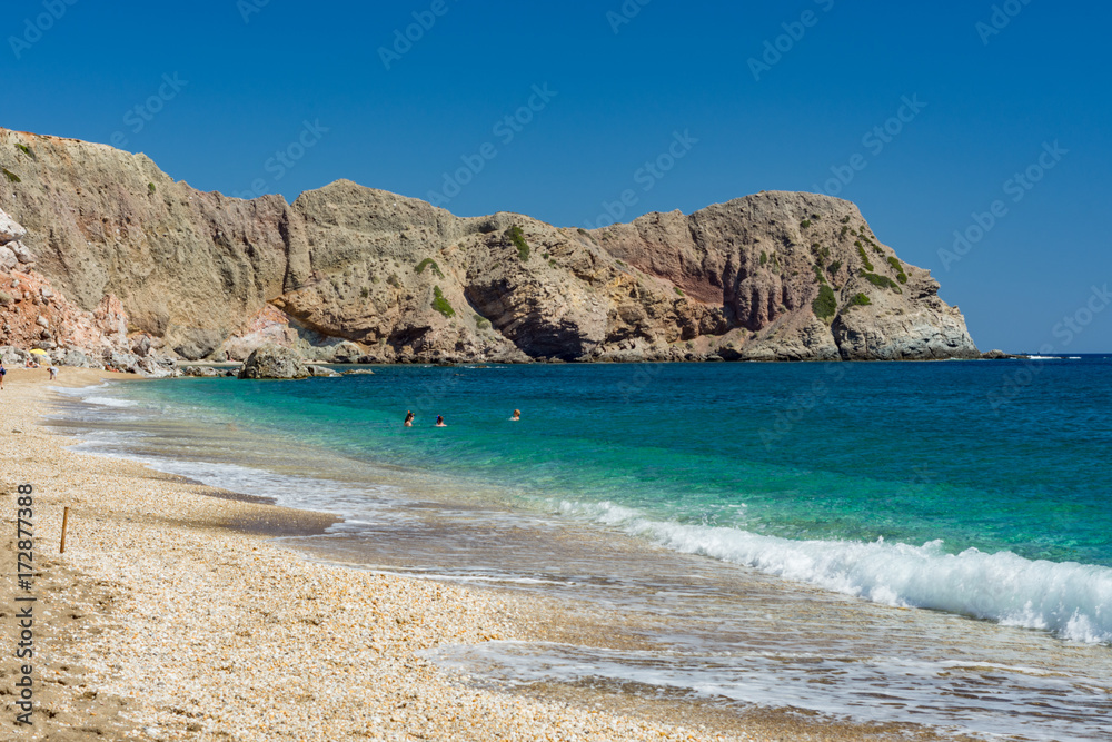 La spiaggia di Paleochori a Milos, arcipelago delle isole Cicladi GR