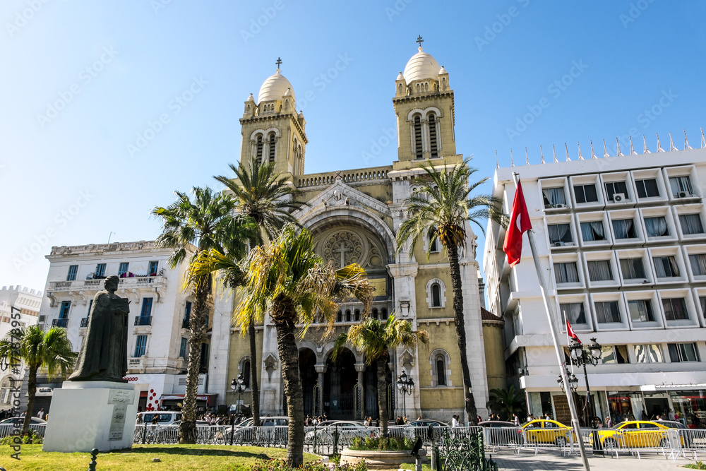 Catholic Cathedral of St Vincent de Paul in the capital of Tunisia