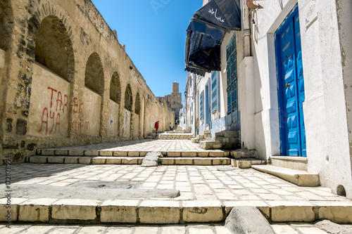Fortress wall in the Medina old town Sousse in Tunis