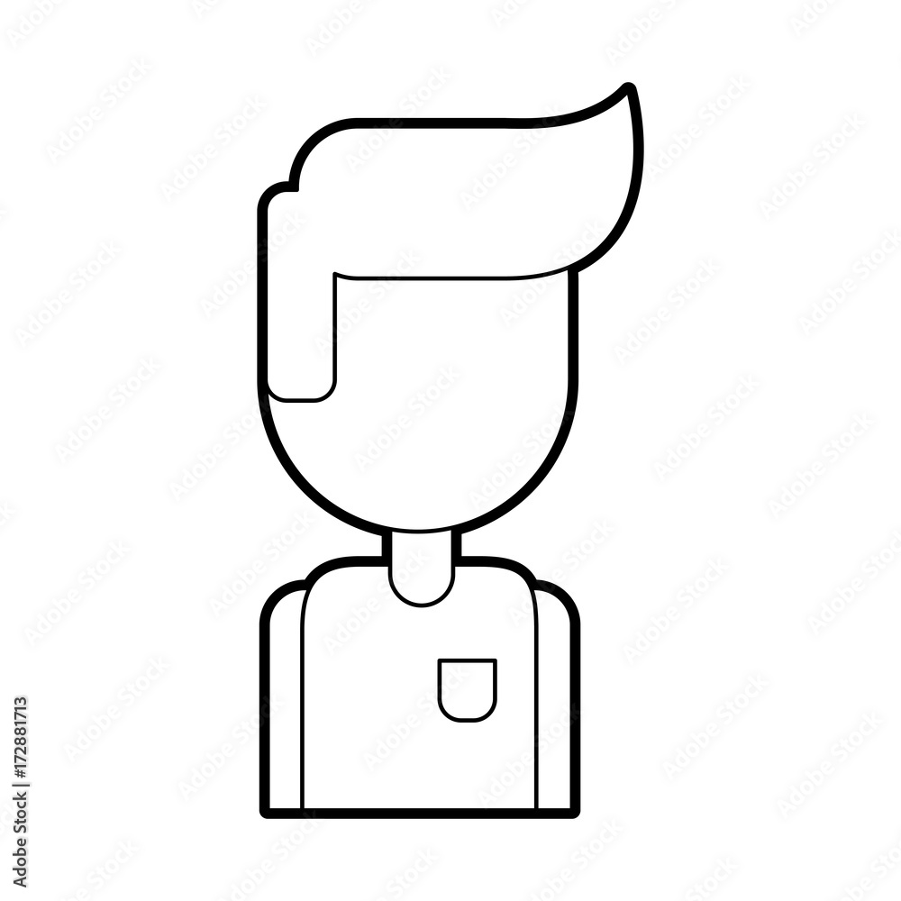 portrait cartoon man business manager avatar vector illustration