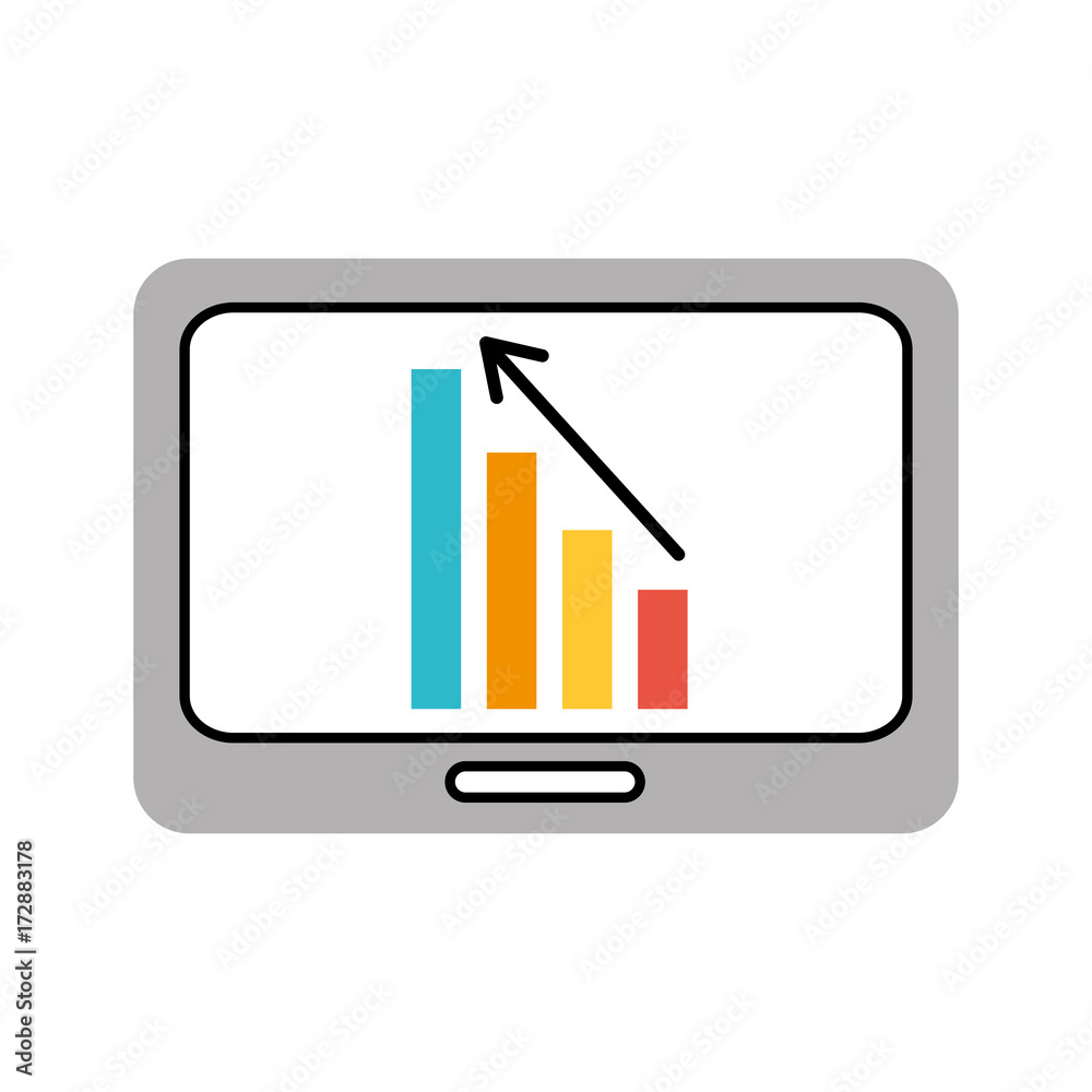 business tablet with financial chart economy data vector illustration business tablet with financial chart economy data vector illustration