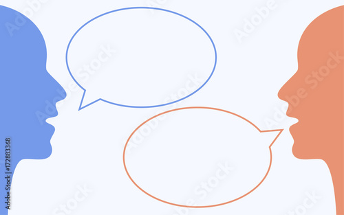 Communication concept two persons, vector