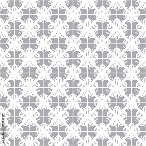 Seamless myrtle flower pattern No. 4, vector graphic on isolated background.
