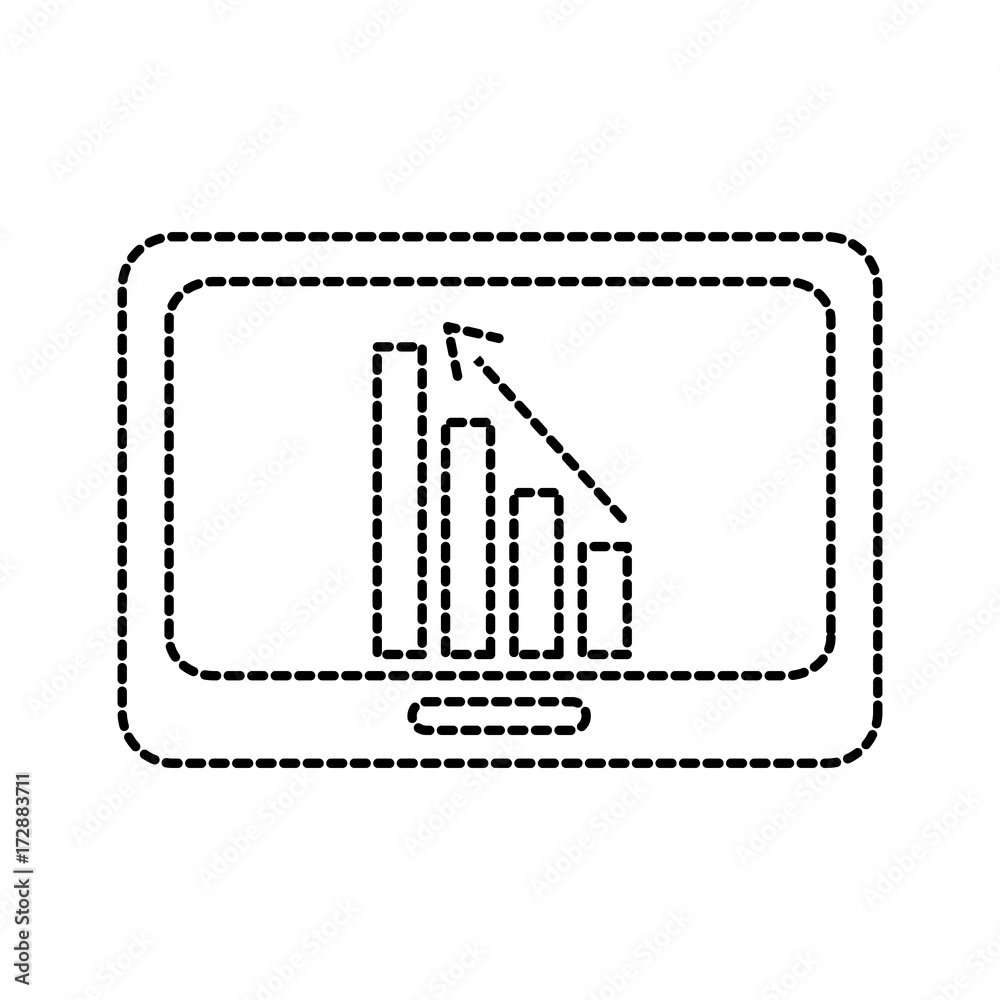 business tablet with financial chart economy data vector illustration