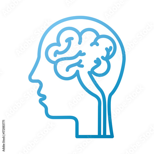 Wallpaper Mural human head and brain icon mind concept vector illustration Torontodigital.ca