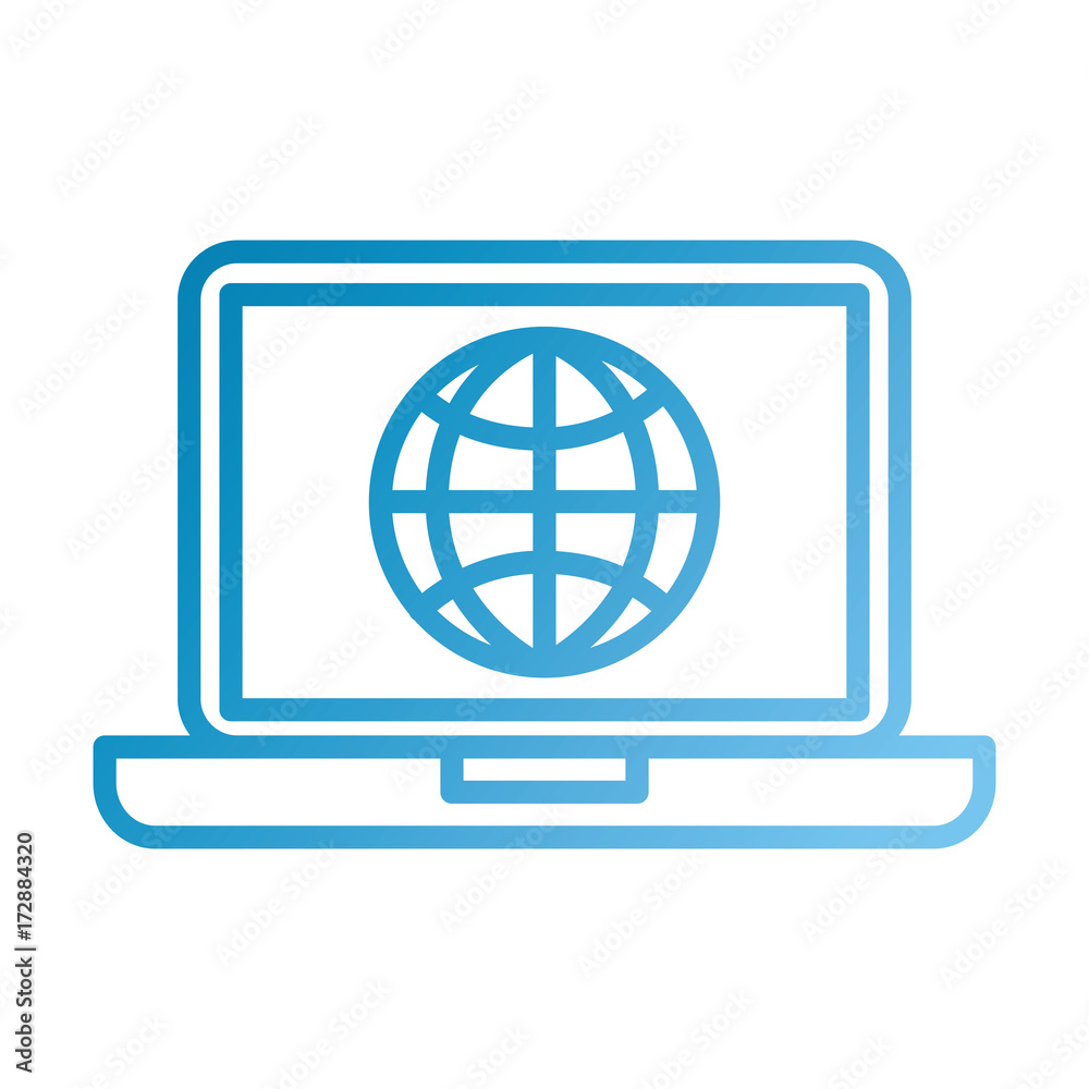 laptop business world connection digital vector illustration laptop business world connection digital vector illustration