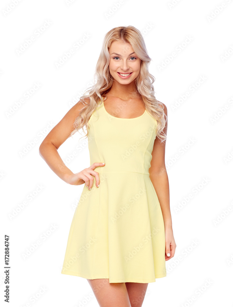 happy smiling beautiful young woman in dress happy smiling beautiful young woman in dress