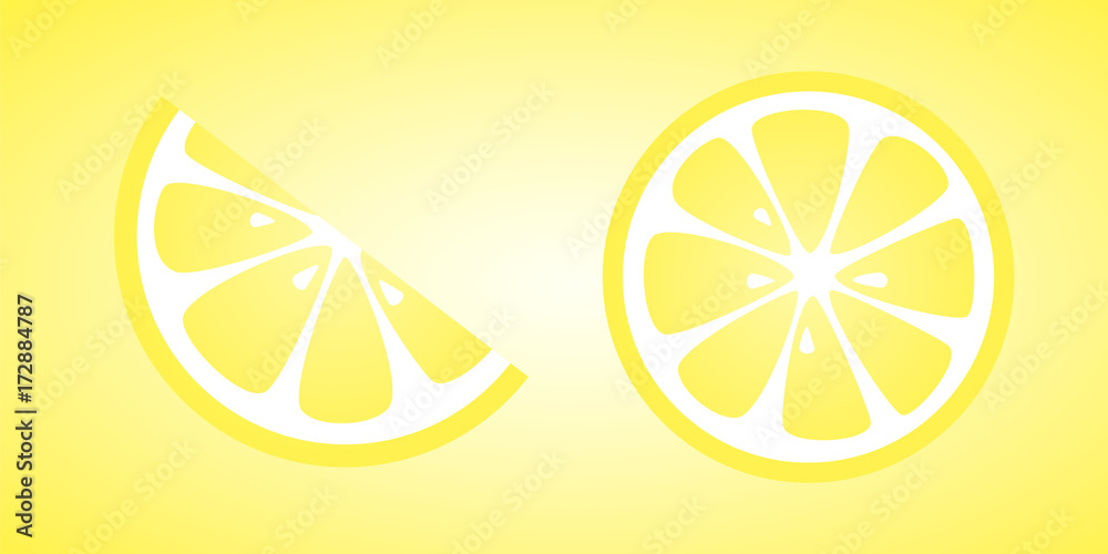 Juicy lemons on yellow background. Vector. Juicy lemons on yellow background. Vector.