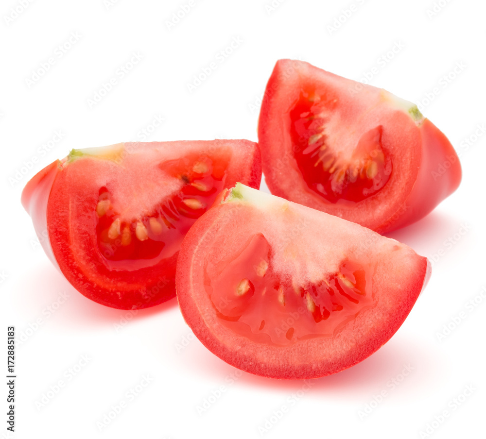 Tomato vegetable slice isolated on white background cutout Tomato vegetable slice isolated on white background cutout