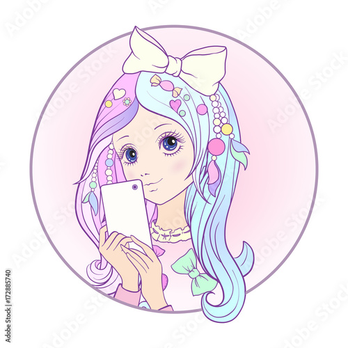 Young nice girl with long hear