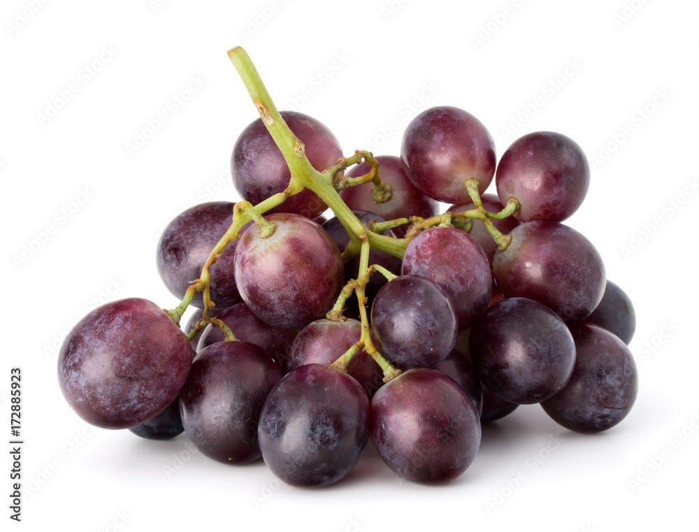 Red grape berry bunch isolated on white background cutout Red grape berry bunch isolated on white background cutout