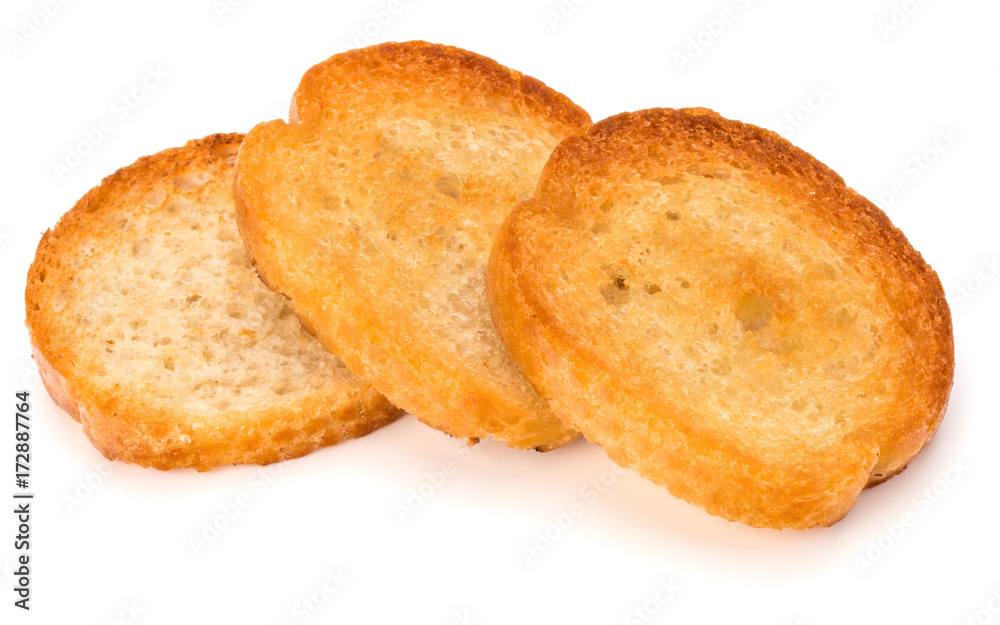 crusty bread toast slices isolated on white background cutout crusty bread toast slices isolated on white background cutout