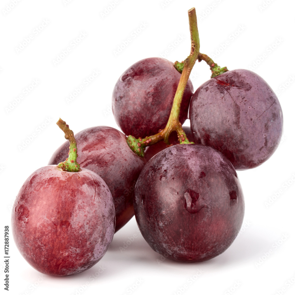 Red grape berry bunch isolated on white background cutout Red grape berry bunch isolated on white background cutout
