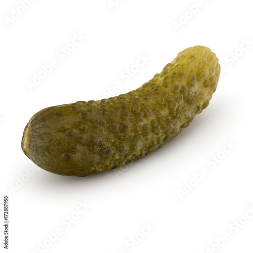 pickled or marinated cucumber isolated on white background cutout