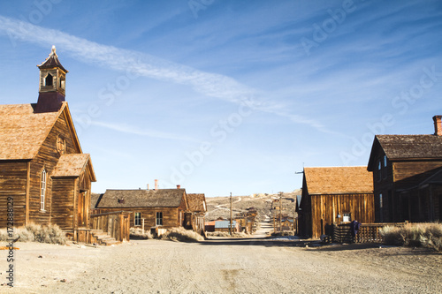 Deserted Street in Creepy Ghost Town from the Gold Rush photo