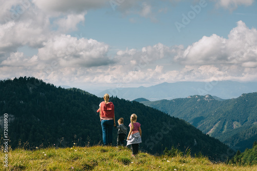 turists watch nature panorama