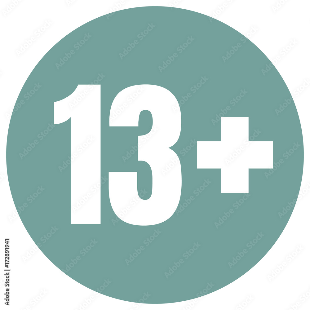Limit age icon on red background. Icons age limit vector flat illustration. Limit age icon on red background. Icons age limit vector flat illustration.